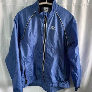 Brooks Running Blue Windbreaker Jacket Women’s Medium Reflective Full Zip